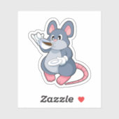 Mouse with Coffee Cup Sticker (Vel)