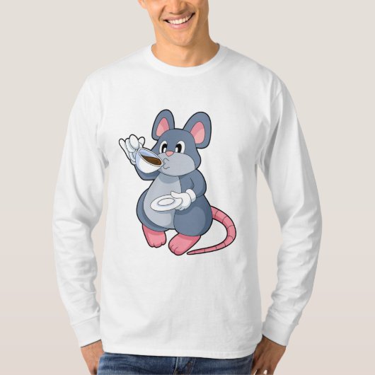 Mouse with Coffee Cup T-shirt (Voorkant)