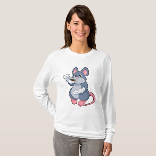 Mouse with Coffee Cup T-shirt (Voorkant volledig)