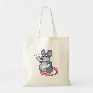 Mouse with Coffee Cup Tote Bag