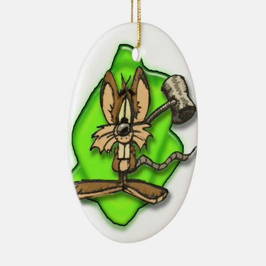 Mouse with Hammer Keramisch Ornament (Rechts)