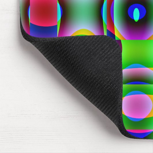 Mousemat Abstract Trippy Squares, Psychedelic Muismat (Hoek)