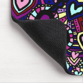 Mousemat, Abstracte Doodle Art Hearts Muismat (Hoek)