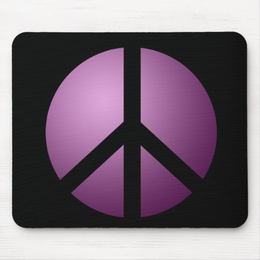 Mousemat Peace, Black en Paars Muismat (Voorkant)