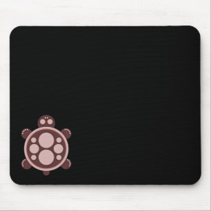 Mousemat, ronde schildpad, bruin roze bruin, zwart muismat