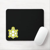 Mousemat, ronde schildpad, geel zwart muismat (Met muis)