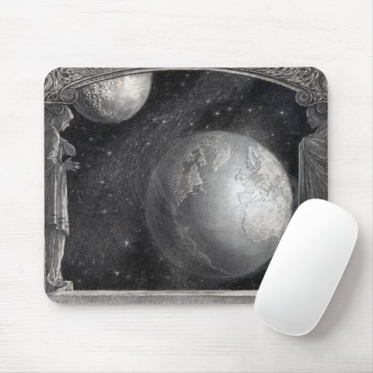 Mousepad "Aarde, Maan en Melkweg" Muismat (Met muis)