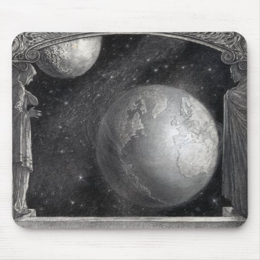 Mousepad "Aarde, Maan en Melkweg" Muismat (Voorkant)