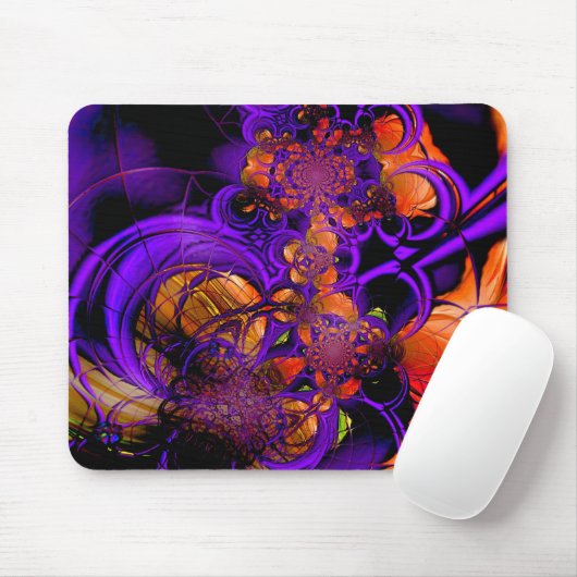Mousepad Abstract Metaal Paarse Sinaasappel Haak 2 Muismat (Met muis)