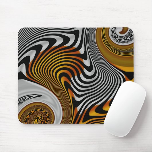 Mousepad Abstract Sinaasappel Zwart Zilver Design Muismat (Met muis)