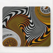 Mousepad Abstract Sinaasappel Zwart Zilver Design Muismat (Voorkant)