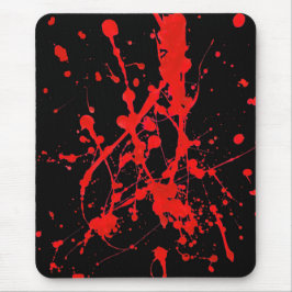 Mousepad, abstract, zwart, rood, besproeid muismat