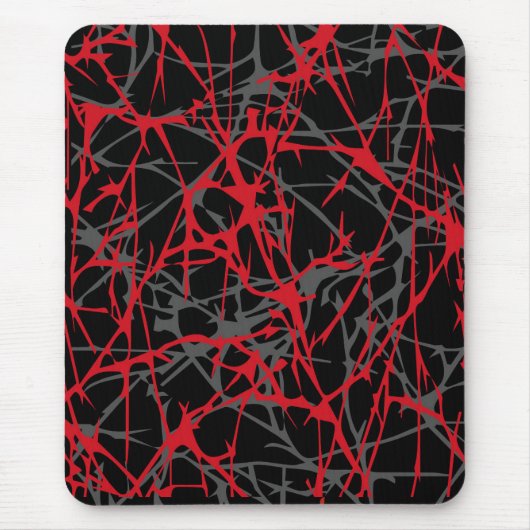Mousepad, abstract, zwart, rood, grijs muismat (Voorkant)