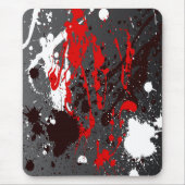 Mousepad, abstract, zwart, rood, grijs, wit muismat (Voorkant)