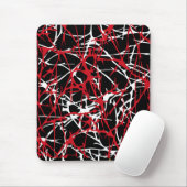 Mousepad, abstract, zwart, rood, wit muismat (Met muis)