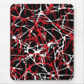 Mousepad, abstract, zwart, rood, wit muismat (Voorkant)