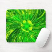 Mousepad Abstracte lijnen Groene bloem Muismat (Met muis)
