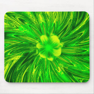 Mousepad Abstracte lijnen Groene bloem Muismat