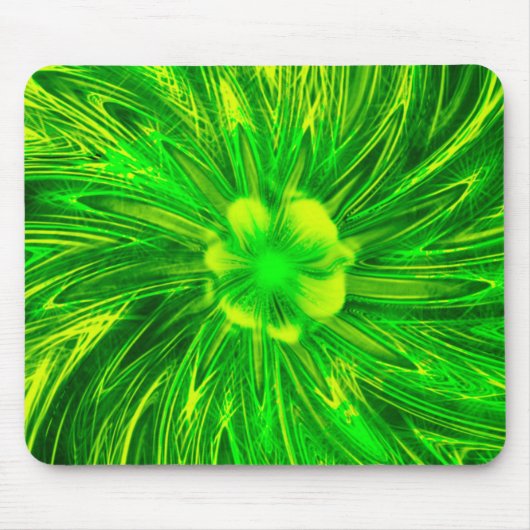 Mousepad Abstracte lijnen Groene bloem Muismat (Voorkant)