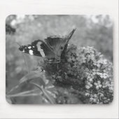 Mousepad - Admiral Butterfly in zwart-wit Muismat (Voorkant)