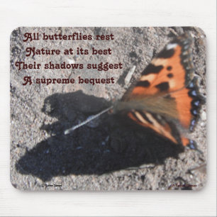 Mousepad Alle Butterflies Rest Poem van Ladee Bass Muismat