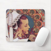 Mousepad: Alphonse Mucha - Art Nouveau Muismat (Met muis)