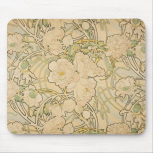 Mousepad Alphonse Mucha Peonies Muismat