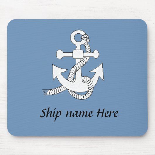 Mousepad - Anchor met scheepsnaam Muismat (Voorkant)