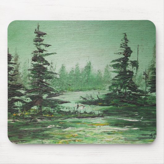 Mousepad Ann Hayes Groen bos schilderen Muismat (Voorkant)