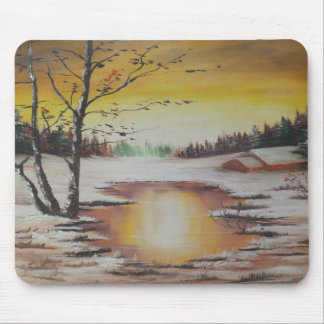 Mousepad Ann Hayes Painting Winter Scene Muismat