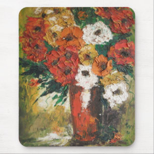 Mousepad Ann Hayes schilderende rode bloemen gemen Muismat