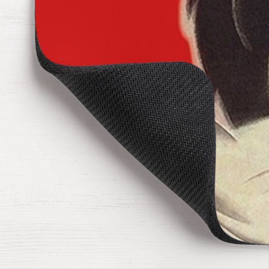 Mousepad Art Deco Cats Sharp Red Black White Muismat (Hoek)