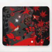 Mousepad Aziatische rode vogels Muismat (Voorkant)