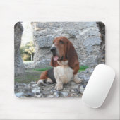Mousepad Basset Hound Castle Ruin Visit Muismat (Met muis)
