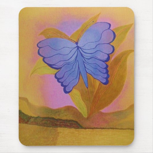 MOUSEPAD, BLAUWE BUTTERFLES MUISMAT (Voorkant)