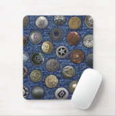 Mousepad blauwe jeans met knoppen muismat (Met muis)