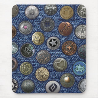 Mousepad blauwe jeans met knoppen muismat