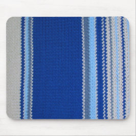 Mousepad - Blauwe Stripes in Crochet Muismat