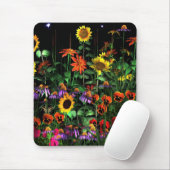 Mousepad Bloemen 's nachts Half 2 Muismat (Met muis)