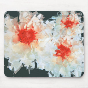 Mousepad Bloemen Witte Zwarte kubist Muismat