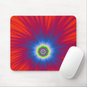 Mousepad Blue Explosion on Red Muismat (Met muis)