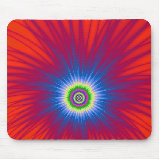 Mousepad Blue Explosion on Red Muismat (Voorkant)