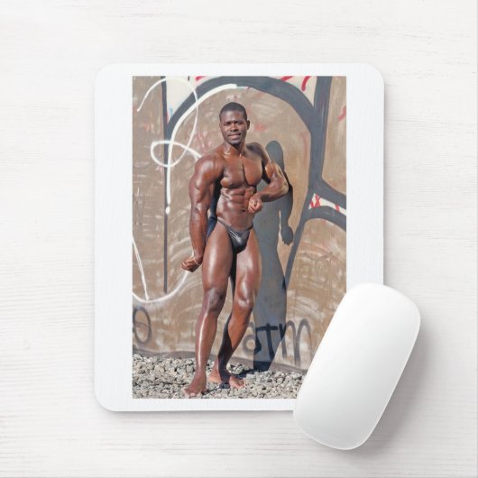 Mousepad, bodybuilder Jean SCUTT # 5A Muismat (Met muis)