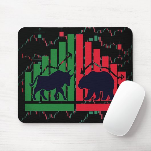 Mousepad Candlestick Chart Design – voor handelare Muismat (Met muis)