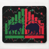 Mousepad Candlestick Chart Design – voor handelare Muismat (Voorkant)