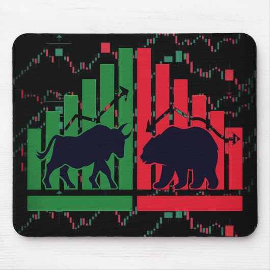 Mousepad Candlestick Chart Design – voor handelare Muismat (Voorkant)