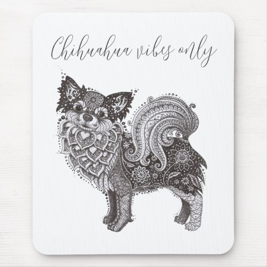 Mousepad Chihuahua Vibes Muismat (Voorkant)