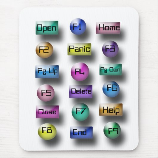 Mousepad - Computerknoppen Muismat (Voorkant)