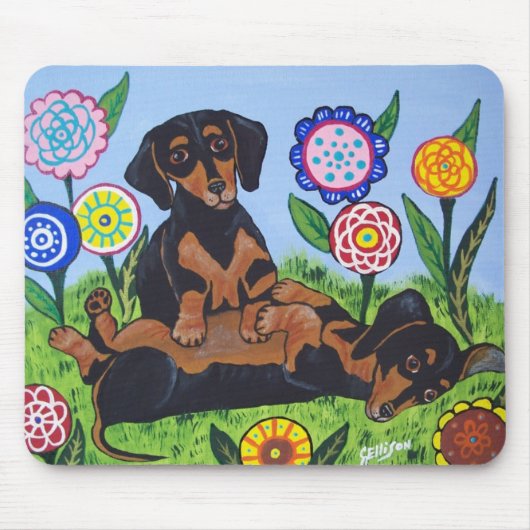 Mousepad Dachshunds Speling Muismat (Voorkant)