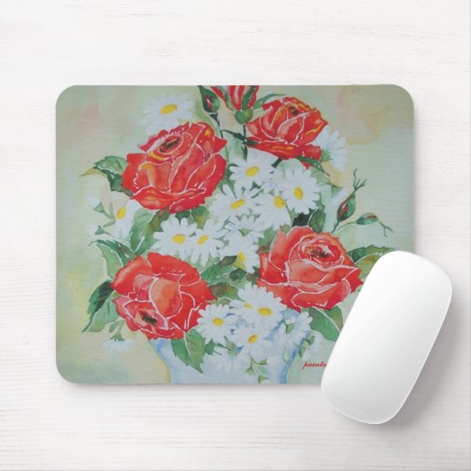 Mousepad Daisies en Rozen Muismat (Met muis)